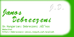 janos debreczeni business card